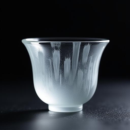 みぞれ模様の入ったガラスの酒杯